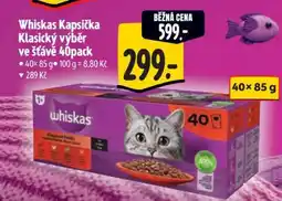 Albert Whiskas Kapsička Klasický výběr ve šťávě 40pack nabídka