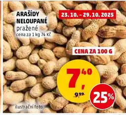 Penny Market Arašídy neloupané pražené nabídka