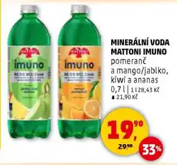 Penny Market MINERÁLNÍ VODA MATTONI IMUNO nabídka