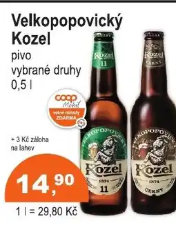 COOP DISKONT Velkopopovický Kozel pivo nabídka