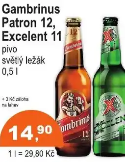 COOP DISKONT Gambrinus Patron 12, Excelent 11 nabídka