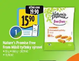 Albert Nature´s promise free form musli tyčinky sýrové nabídka