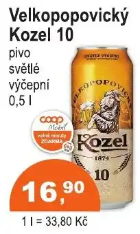COOP DISKONT Velkopopovický Kozel 10 nabídka