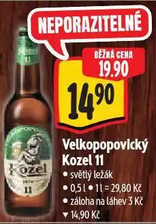Albert Velkopopovický kozel 11 nabídka