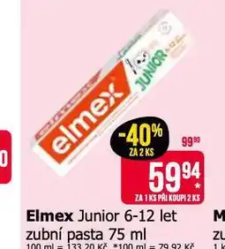 Teta Elmex junior dětská zubní pasta nabídka