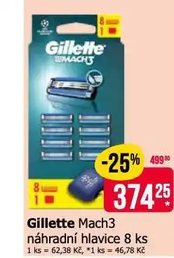 Teta Gillette mach3 náhradní hlavice nabídka