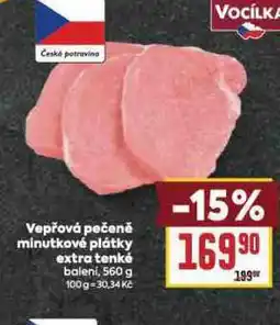 Billa Vepřová pečeně minutkové plátky extra tenké nabídka