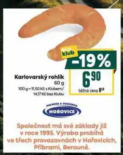 Billa Karlovarský rohlík nabídka