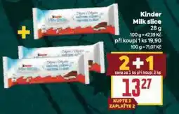 Billa Kinder milk slice nabídka