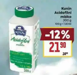 Billa Kunín acidofilní mléko nabídka