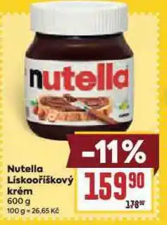 Billa Nutella lískooříškový krém nabídka