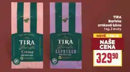 Billa Tira barista zrnková káva nabídka