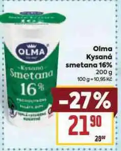 Billa Olma kysaná smetana 16% nabídka