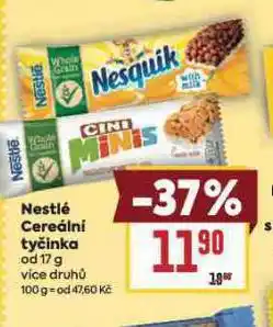 Billa Nestlé cereální tyčinka nabídka