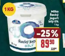Billa Milko řecký jogurt bílý 0% nabídka