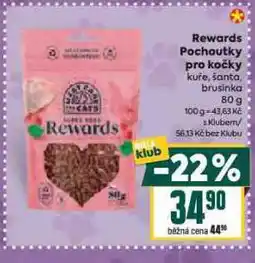 Billa Rewards pochoutky pro kočky nabídka