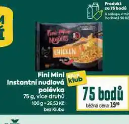Billa Fini mini instatní nudlová polévka nabídka