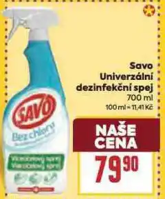 Billa Savo univerzální dezinfekční sprej nabídka