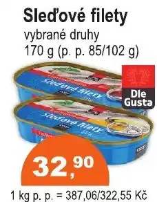 COOP DISKONT Sleďové filety nabídka