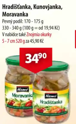 CBA Hradišťanka, Kunovjanka, Moravanka nabídka