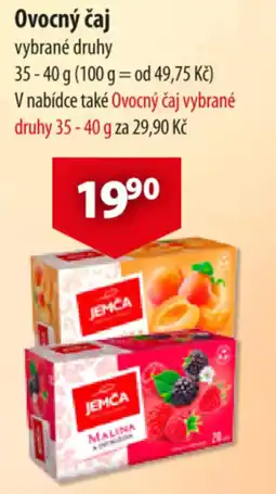 CBA JEMČA Ovocný čaj nabídka