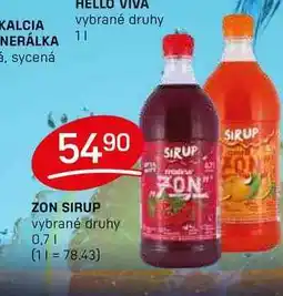 Flop ZON SIRUP vybrané druhy 0,7l nabídka