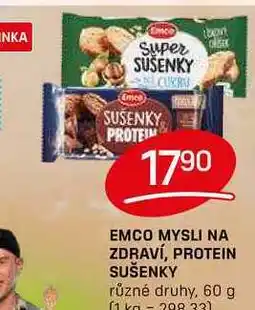 Flop EMCO MYSLI NA ZDRAVÍ, PROTEIN SUŠENKY různé druhy, 60 g nabídka