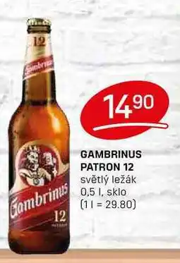 Flop GAMBRINUS PATRON 12 světlý ležák 0,5l nabídka