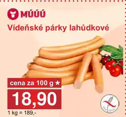 PLUS JIP Vídeňské párky lahůdkové nabídka