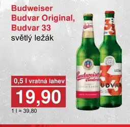PLUS JIP Budweiser Budvar Original, Budvar 33 nabídka