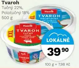 Konzum Tvaroh Tučný 22%, Polotučný 18% nabídka