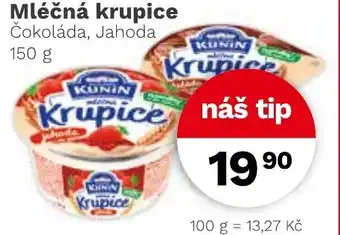 Konzum Mléčná krupice Čokoláda, Jahoda nabídka