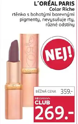 Rossmann L'ORÉAL PARIS Color Riche nabídka