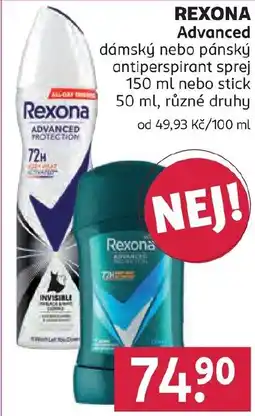 Rossmann REXONA Advanced dámský nebo pánský antiperspirant sprej nabídka