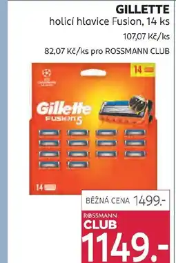 Rossmann GILLETTE holicí hlavice Fusion nabídka
