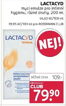 Rossmann LACTACYD mycí emulze pro intimní hygienu nabídka