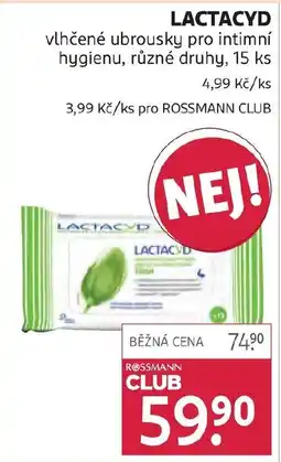 Rossmann LACTACYD vlhčené ubrousky pro intimní hygienu nabídka