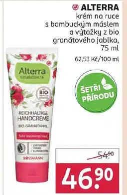 Rossmann ALTERRA krém na ruce s bambuckým máslem nabídka