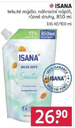 Rossmann ISANA® tekuté mýdlo, náhradní náplň nabídka