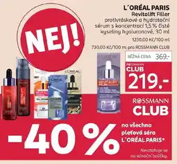 Rossmann L'ORÉAL Paris Revitalift Filler nabídka