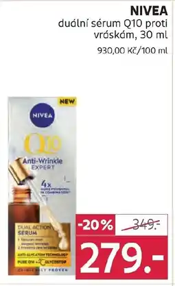 Rossmann NIVEA duální sérum Q10 proti vráskám nabídka