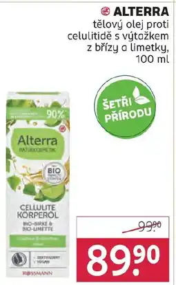 Rossmann ALTERRA tělový olej proti celulitidě s výtažkem z břízy a limetky nabídka