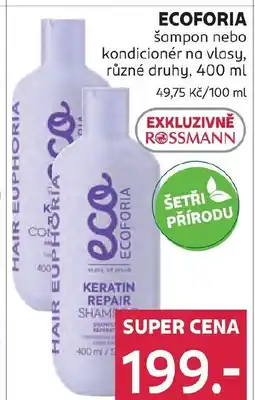 Rossmann ECOFORIA šampon nebo kondicionér na vlasy nabídka