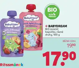 Rossmann BABYDREAM BIO ovocná kapsička nabídka