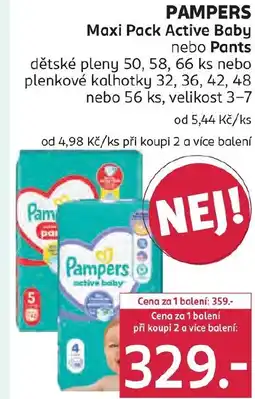 Rossmann PAMPERS Maxi Pack Active Baby nabídka