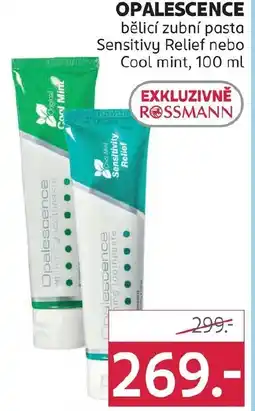 Rossmann OPALESCENCE bělicí zubní pasta Sensitivy Relief nebo Cool mint nabídka
