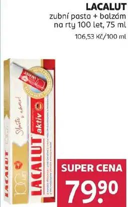 Rossmann LACALUT zubní pasta + balzám na rty 100 let nabídka
