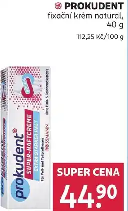 Rossmann PROKUDENT fixační krém natural nabídka