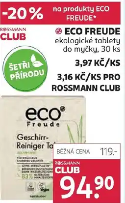 Rossmann ECO FREUDE ekologické tablety do myčky nabídka