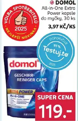 Rossmann DOMOL All-in-One Extra Power kapsle do myčky nabídka